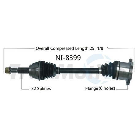 Surtrack Axle Cv Axle Shaft, Ni-8399 NI-8399